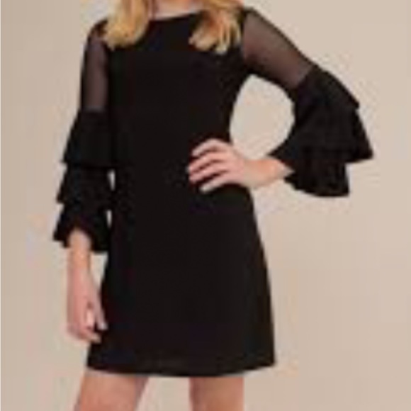 UDT FASHION Navy Flutter
Sleeve Dress in Black Girls Size 14 - Picture 1 of 6